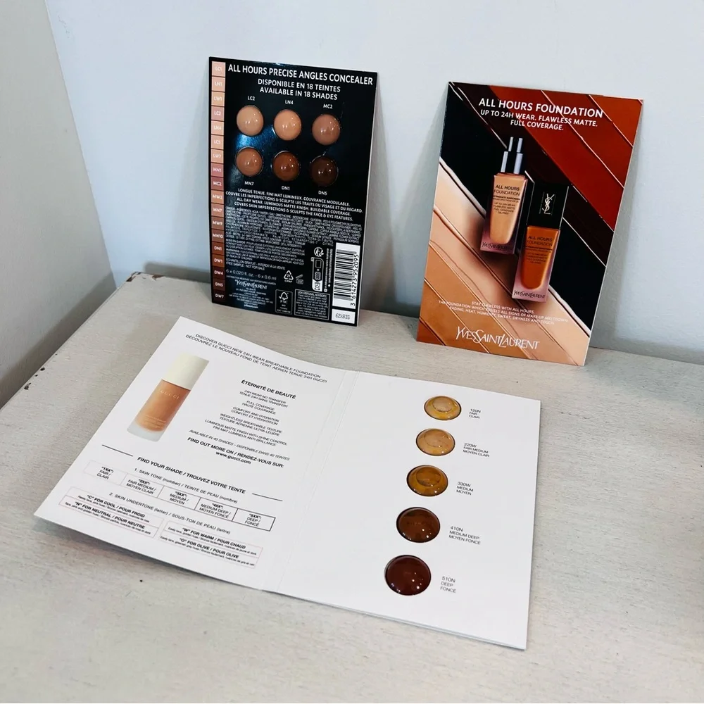 Luxury Foundation Concealer Sample Bundle Gucci YSL Charlotte Tilbury RMS NWT